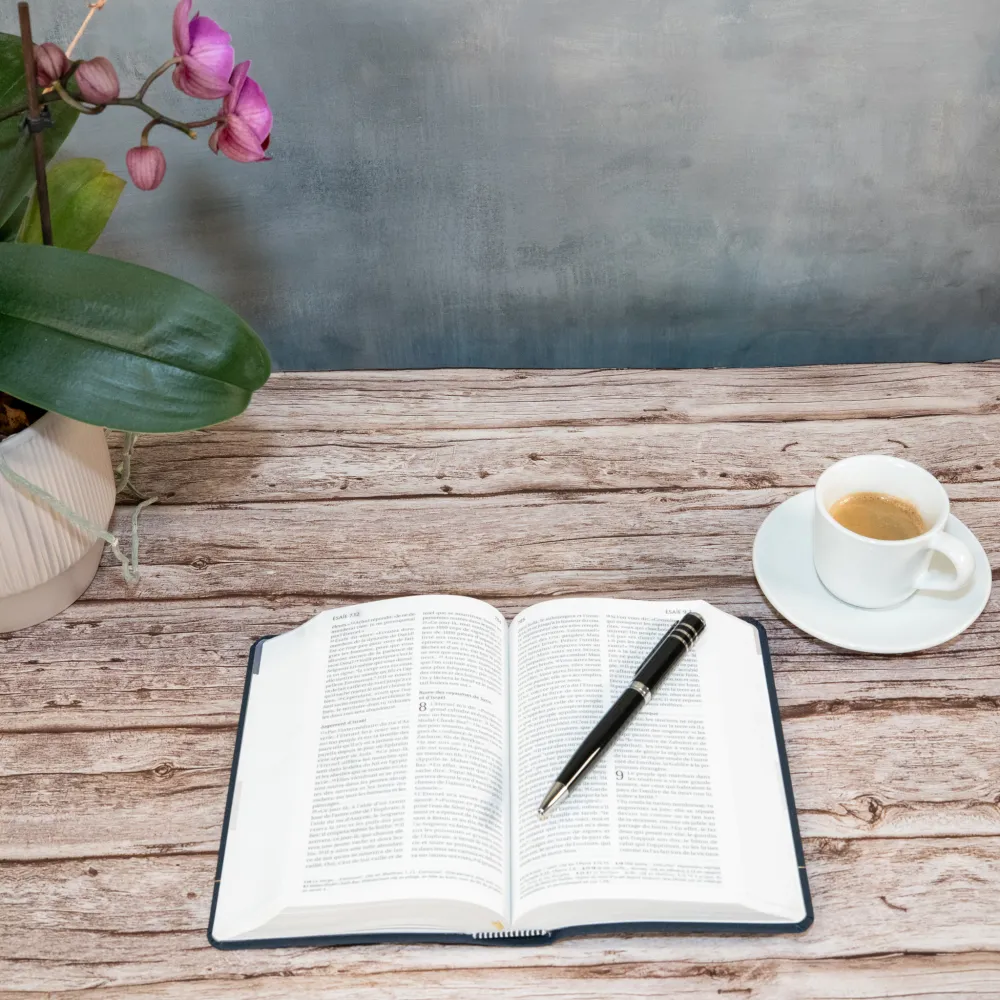 Bible SG21 souple textile bleu marine