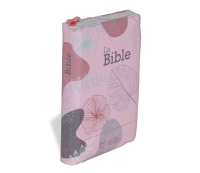 Bible SG21 souple textile rose fleurs zip