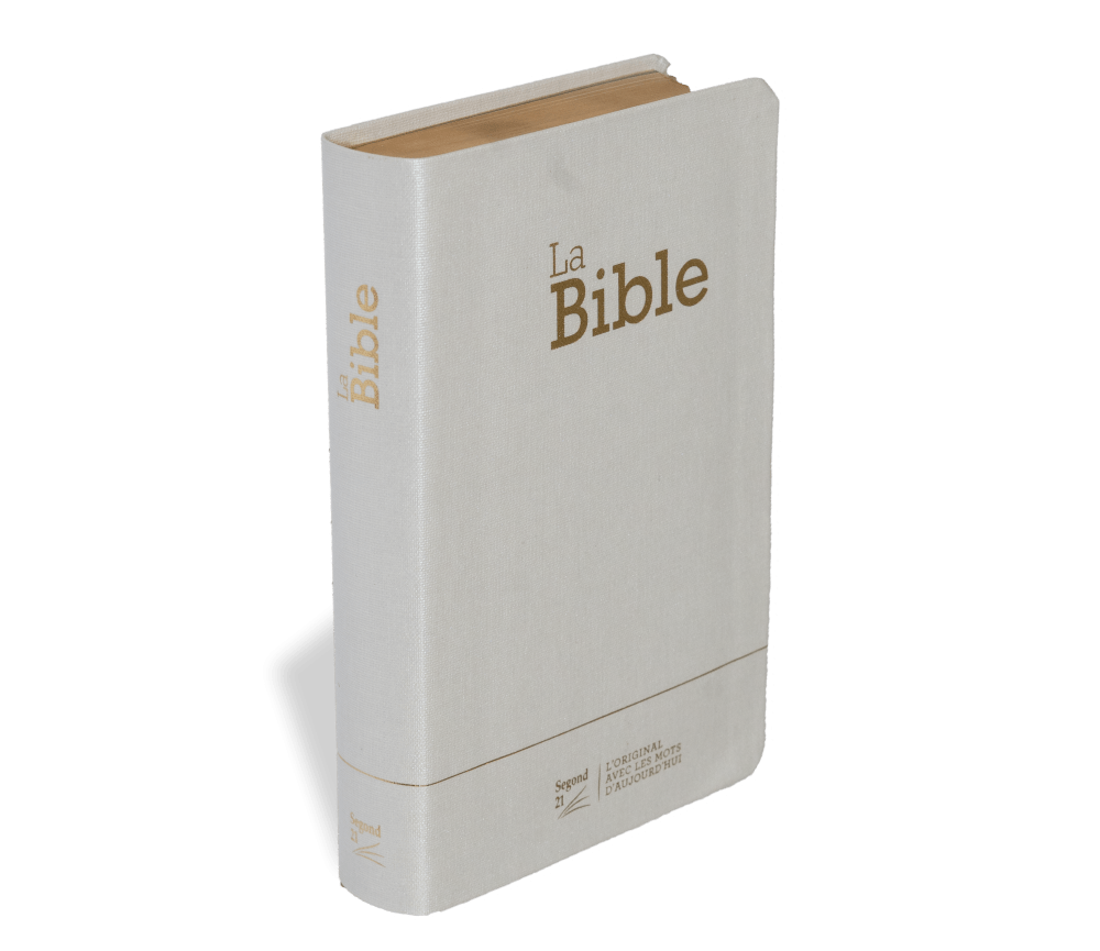 Bible SG21 souple textile blanc or onglets