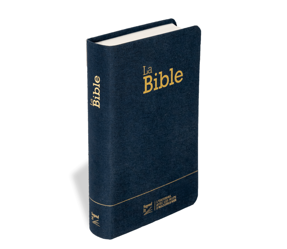 Bible SG21 souple textile bleu marine