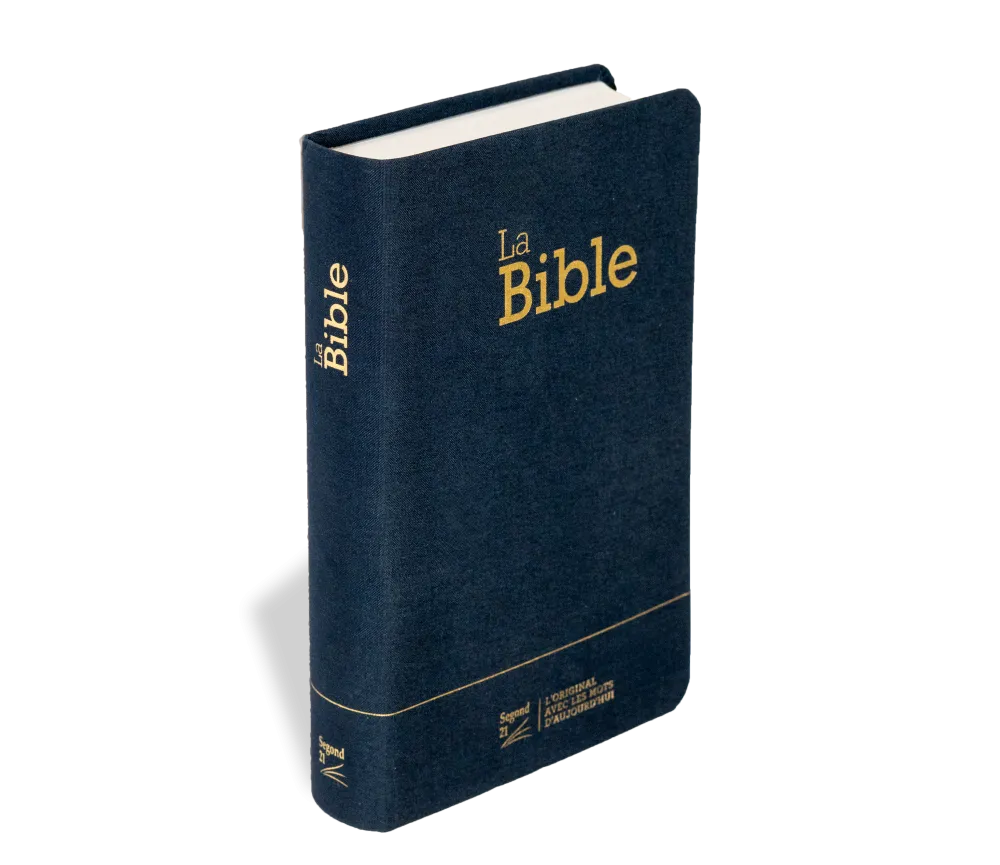 Bible SG21 souple textile bleu marine