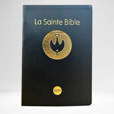 Bible Colombe souple noire or avec notes de référence