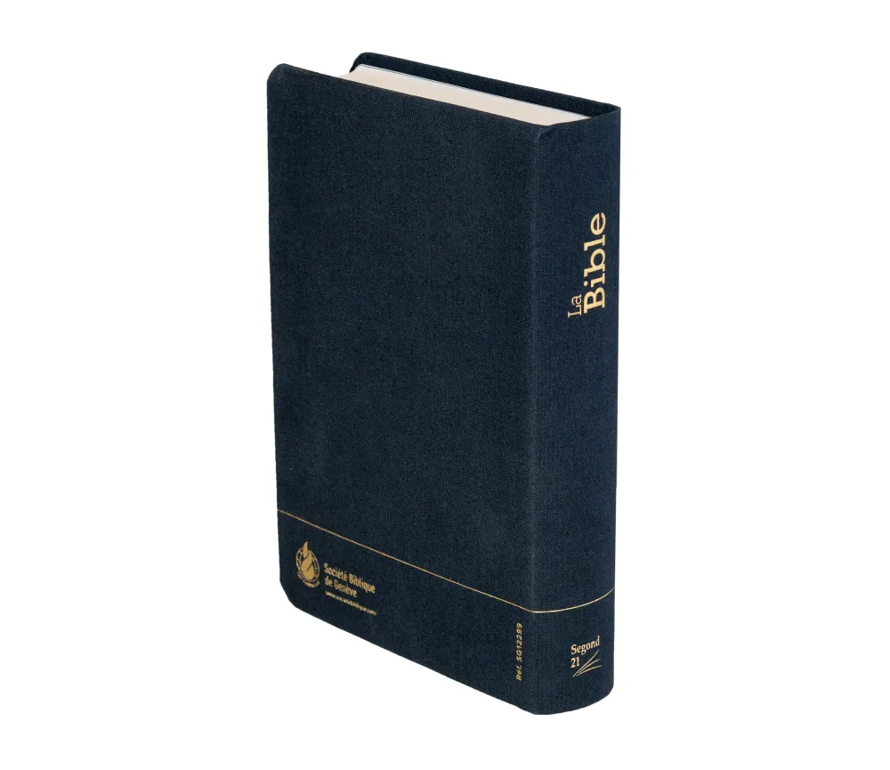 Bible SG21 souple textile bleu marine