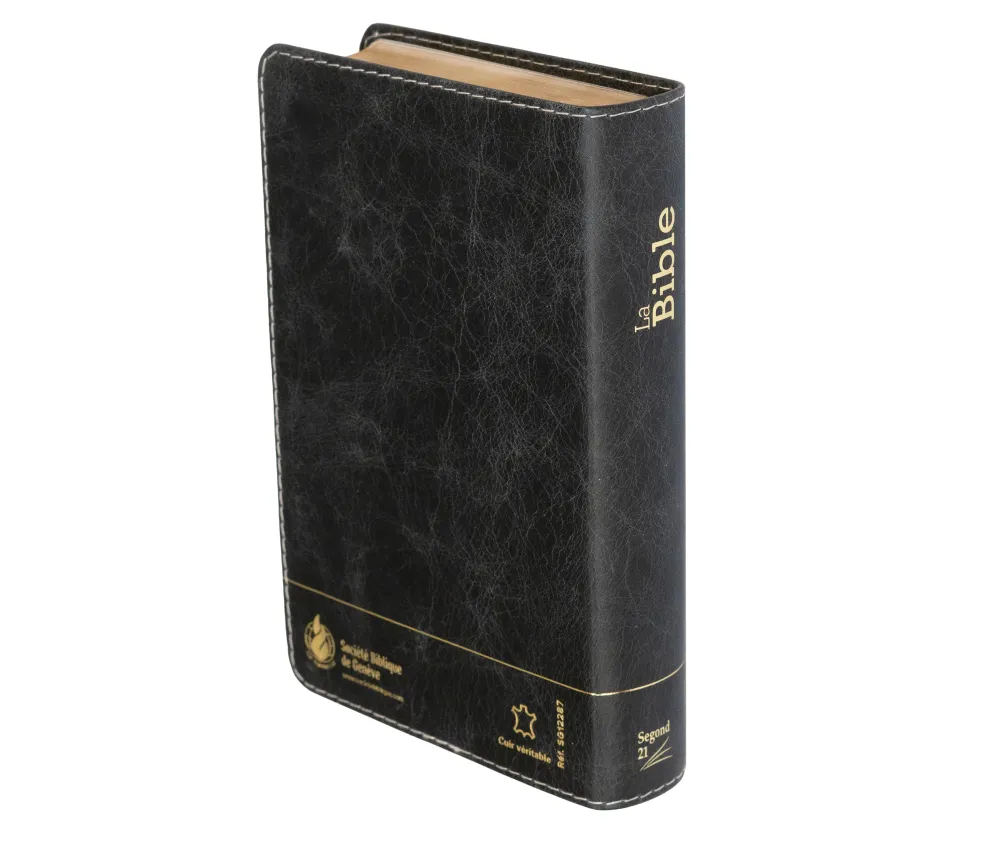 Bible SG21 souple cuir anthracite or