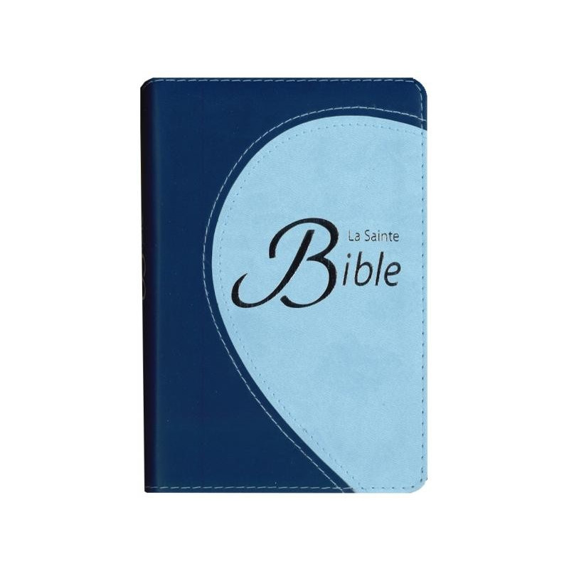 Bible Segond 1910 souple duo bleu argent