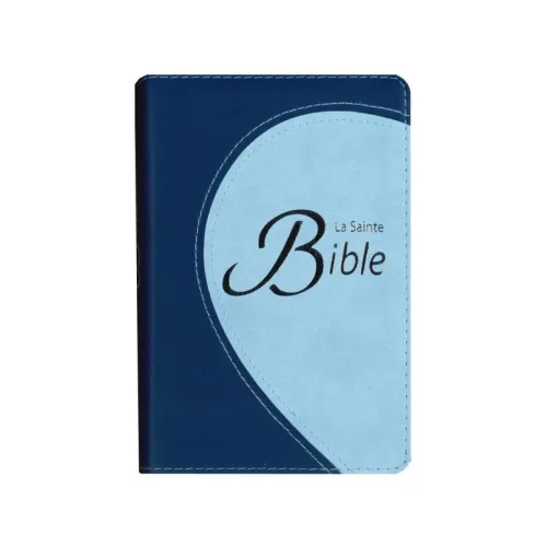 Bible Segond 1910 souple duo bleu argent