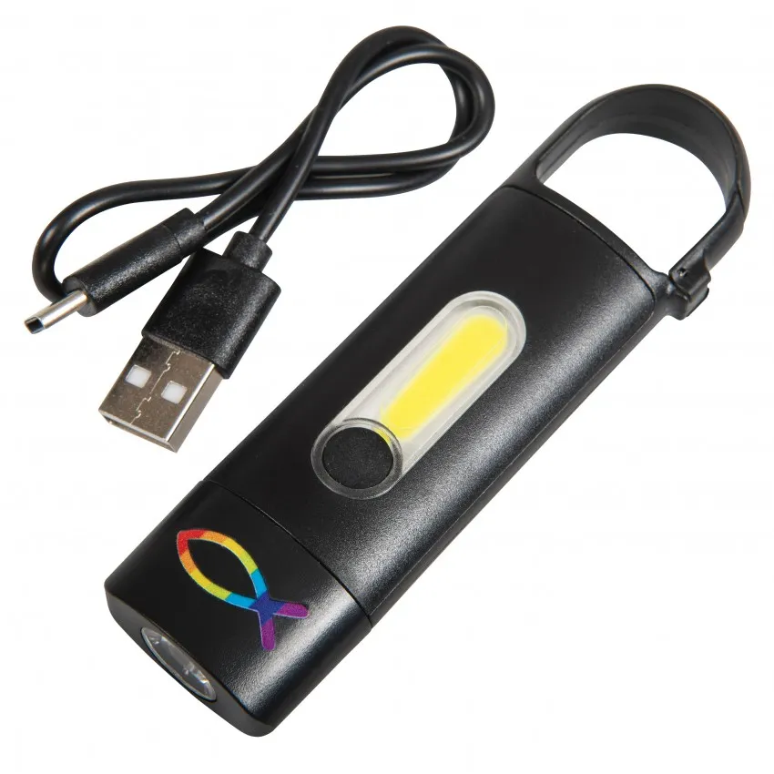 Lampe torche regargeable avec mousqueton