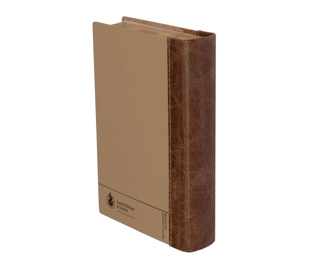 Bible SG21 rigide cuir duo praliné-chocolat or onglets