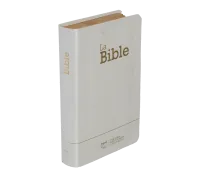 Bible SG21 souple textile blanc or onglets