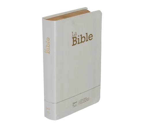 Bible SG21 souple textile blanc or onglets