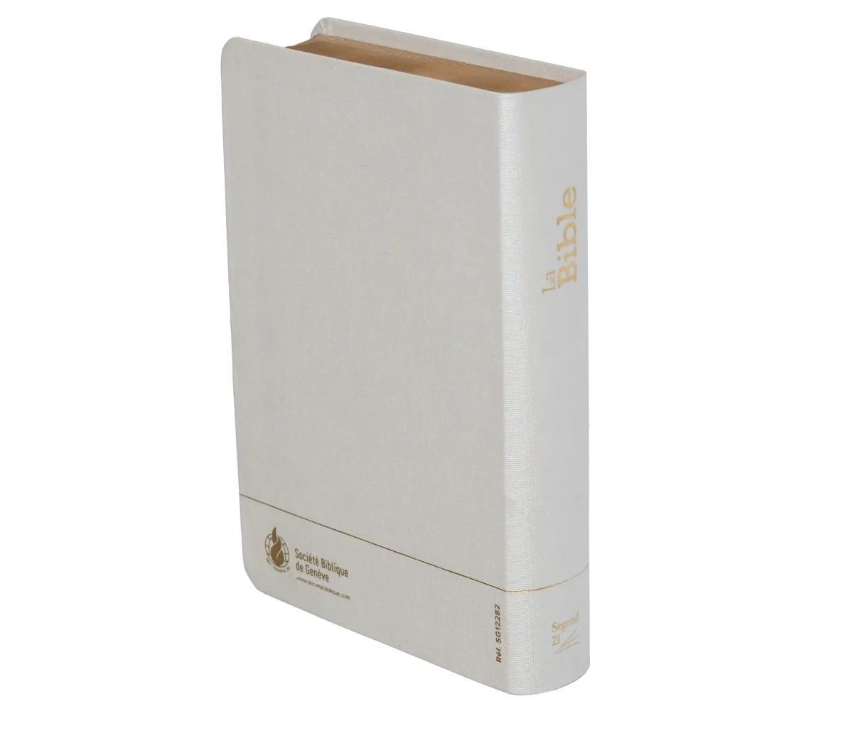 Bible SG21 souple textile blanc or onglets