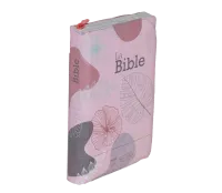 Bible SG21 souple textile rose fleurs zip