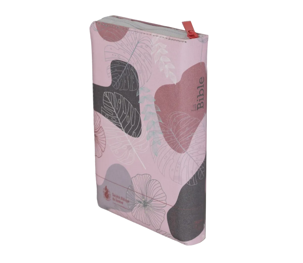 Bible SG21 souple textile rose fleurs zip
