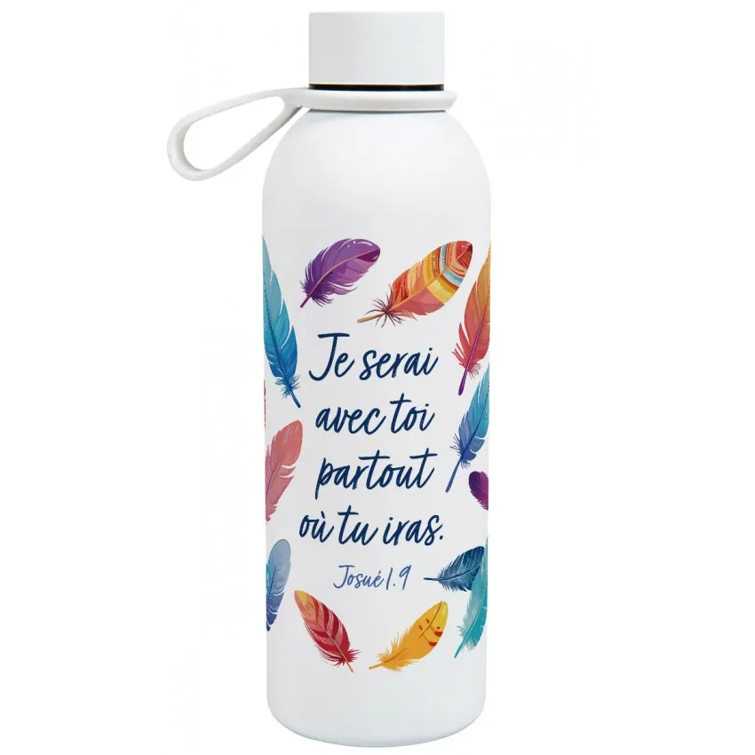 Bouteille isotherme Je serai avec toi... - Josué 1:9