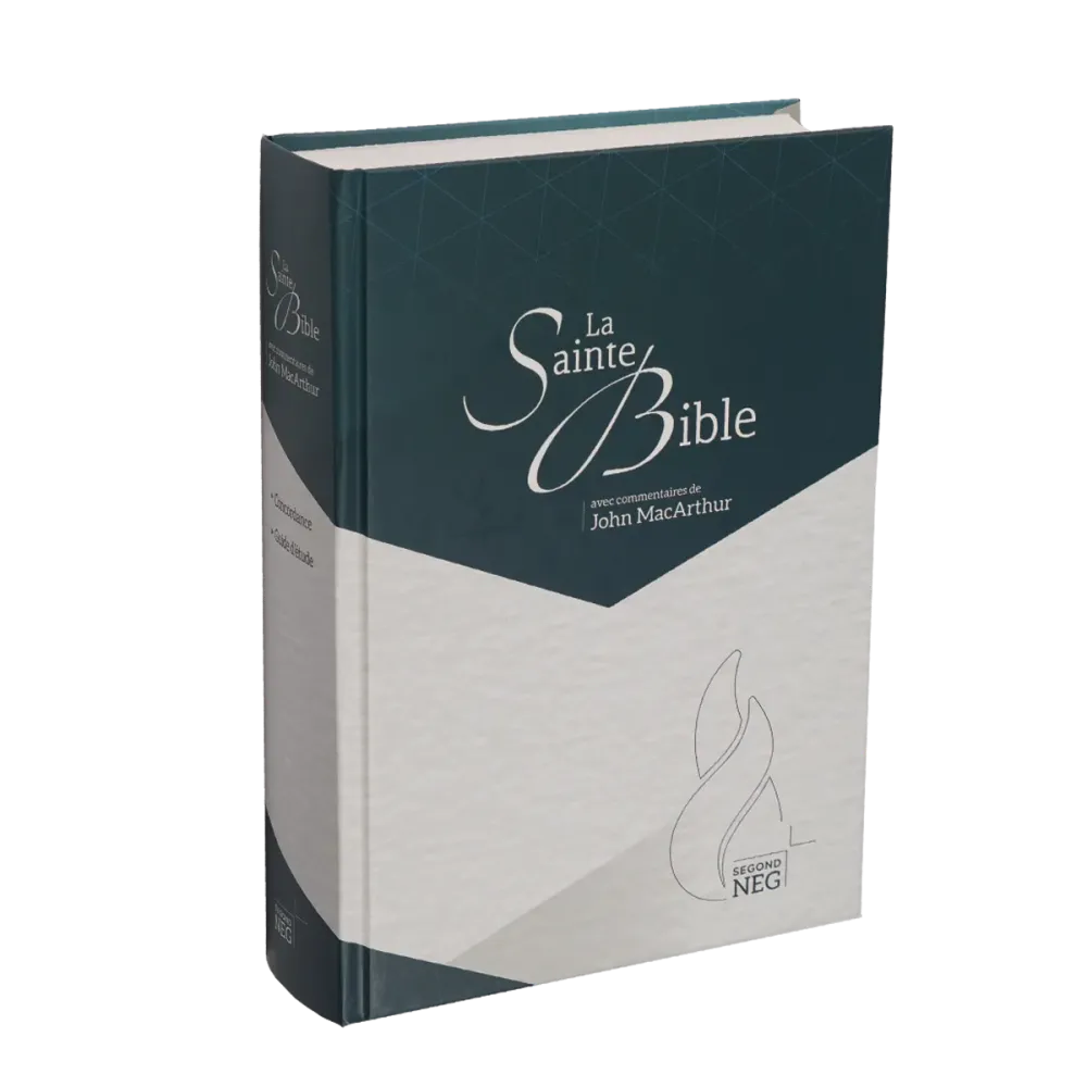 Bible NEG MacArthur rigide blanc/bleu