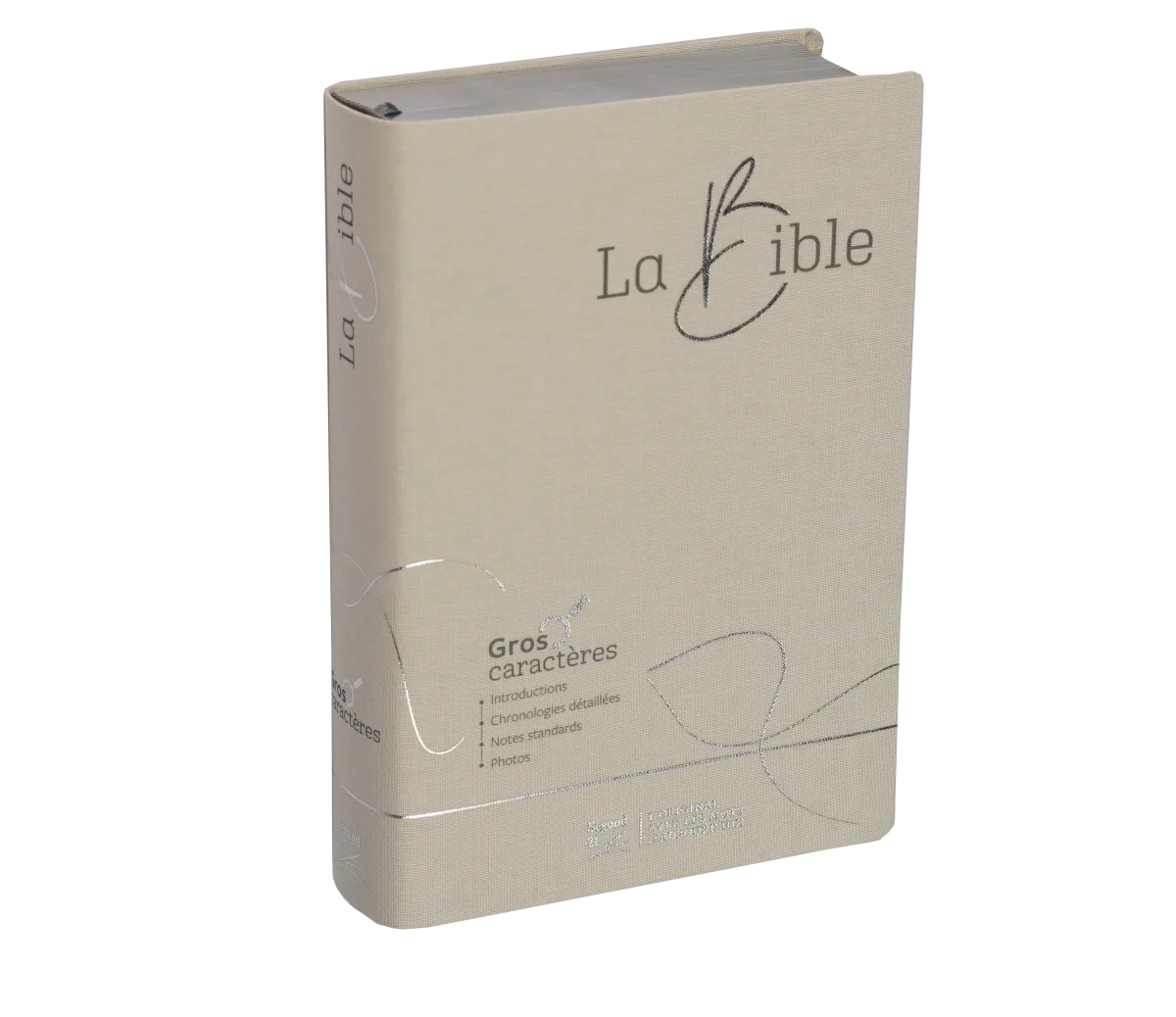 Bible SG21 gros caractères souple textile blanc argent