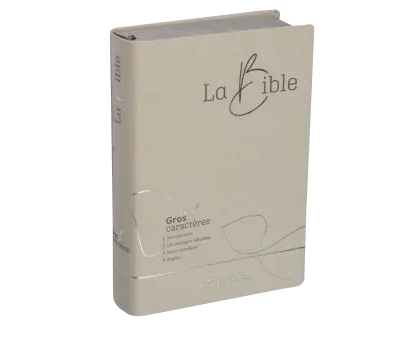 Bible SG21 gros caractères souple textile blanc argent