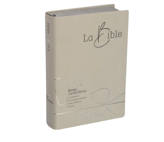Bible SG21 gros caractères souple textile blanc argent