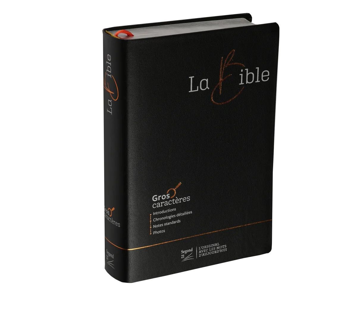 Bible SG21 gros caractères fibrocuir noir argent