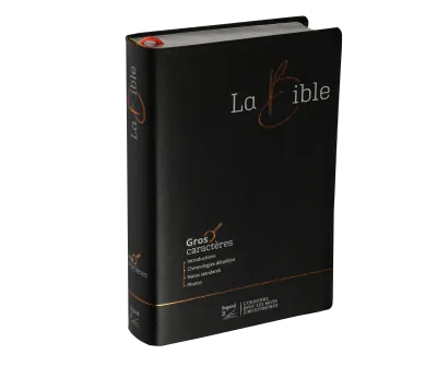 Bible SG21 gros caractères fibrocuir noir argent
