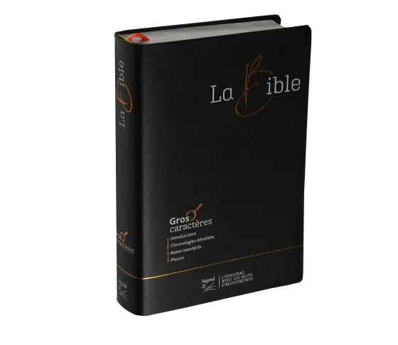 Bible SG21 gros caractères fibrocuir noir argent