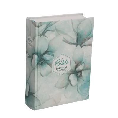 Bible SG21 Journal de bord rigide textile fleurs bleues
