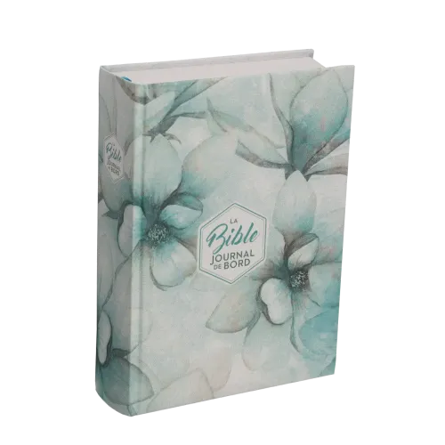 Bible SG21 Journal de bord rigide textile fleurs bleues