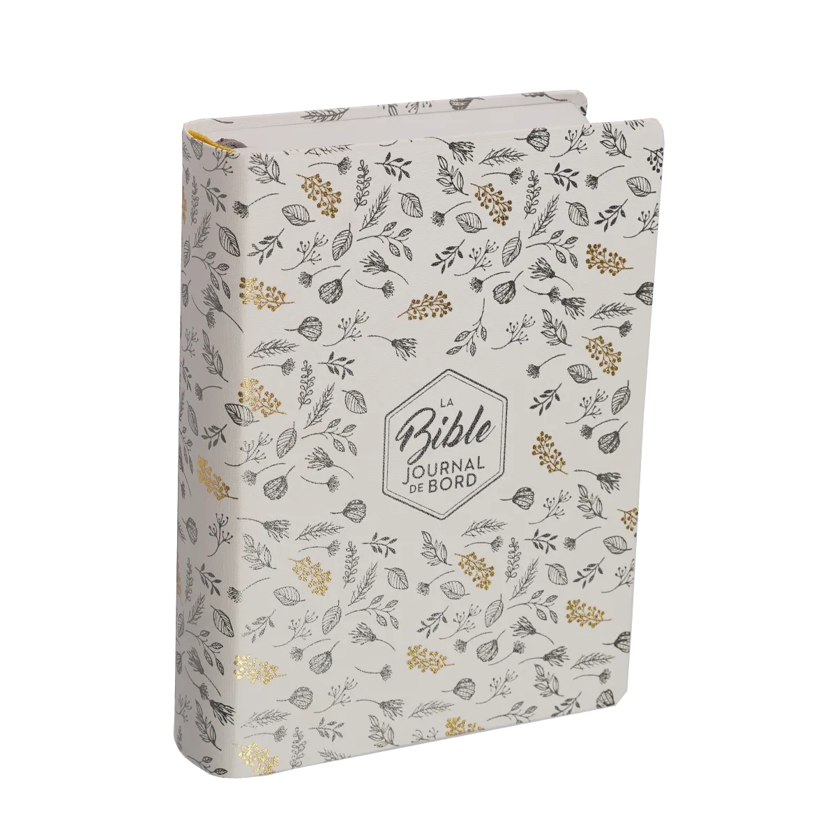 Bible SG21 Journal de bord souple textile blanc motifs dorés