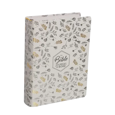 Bible SG21 Journal de bord souple textile blanc motifs dorés