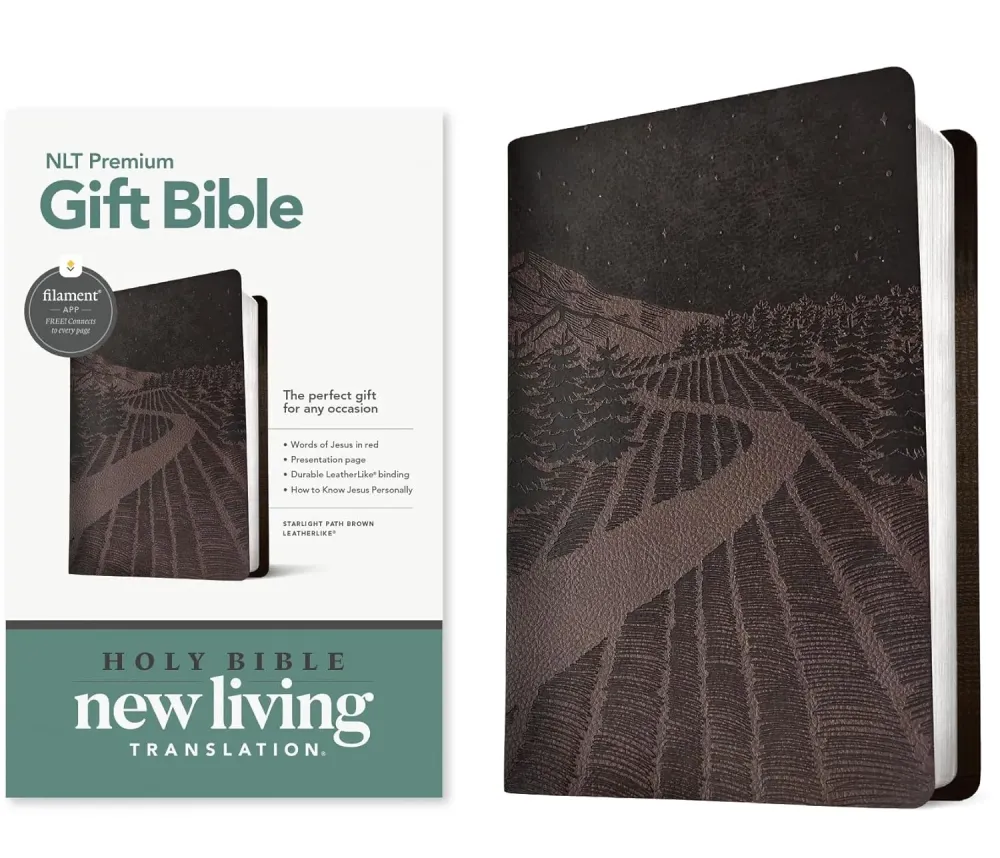 NLT premium gift Bible starlight path brown