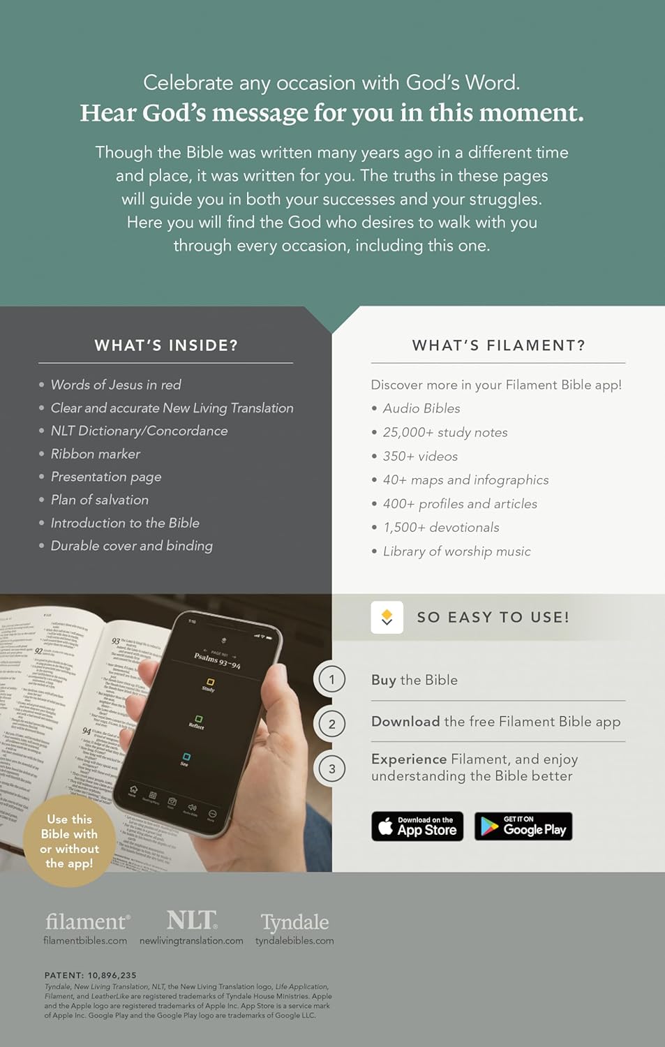 NLT premium gift Bible starlight path brown