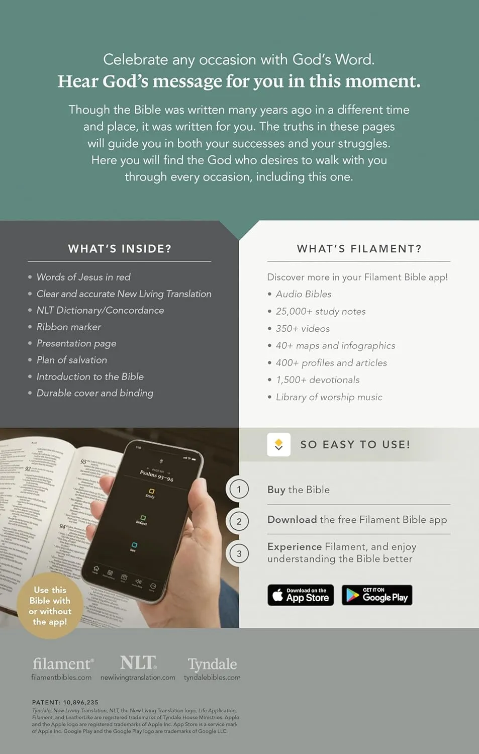 NLT premium gift Bible starlight path brown