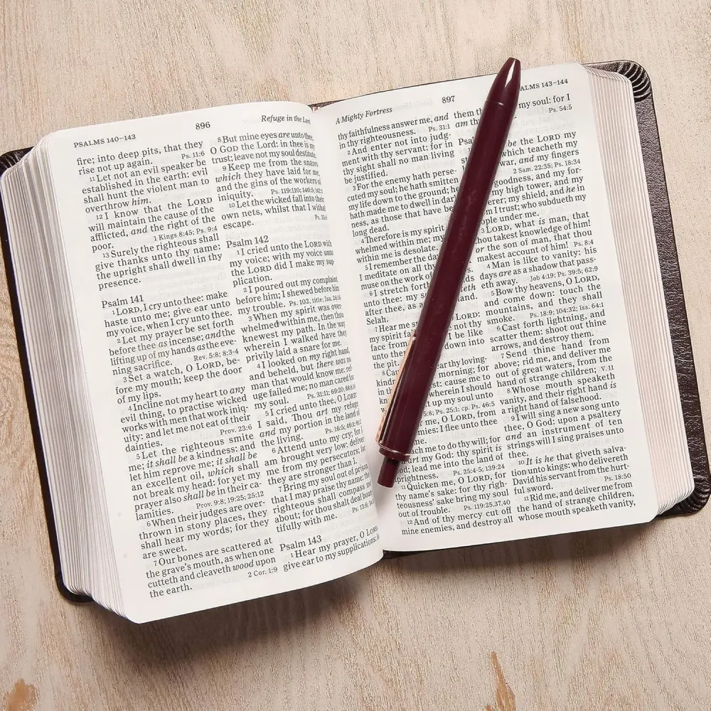 KJV LP compact Bible celtic cross brown leathertouch