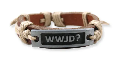 Bracelet cuir ajustable WWJD