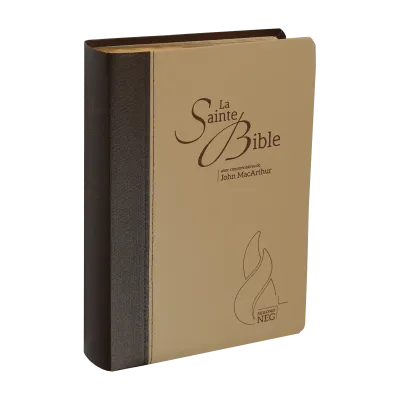 Bible NEG MacArthur souple duo marron/beige or onglets