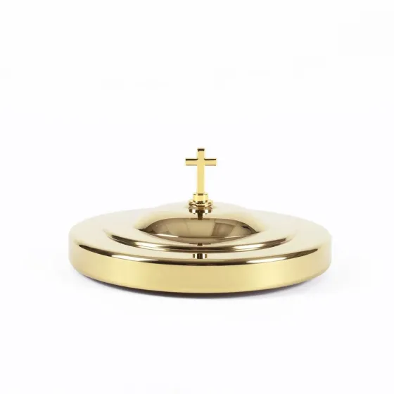 Couvercle plateau sainte cène inox 40 verres or