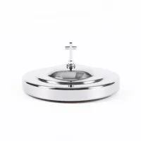 Couvercle assiette pain sainte cène inox argent