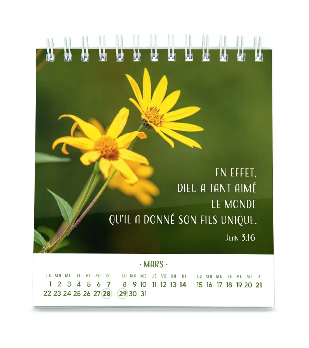 Calendrier - Pensées fleuries
