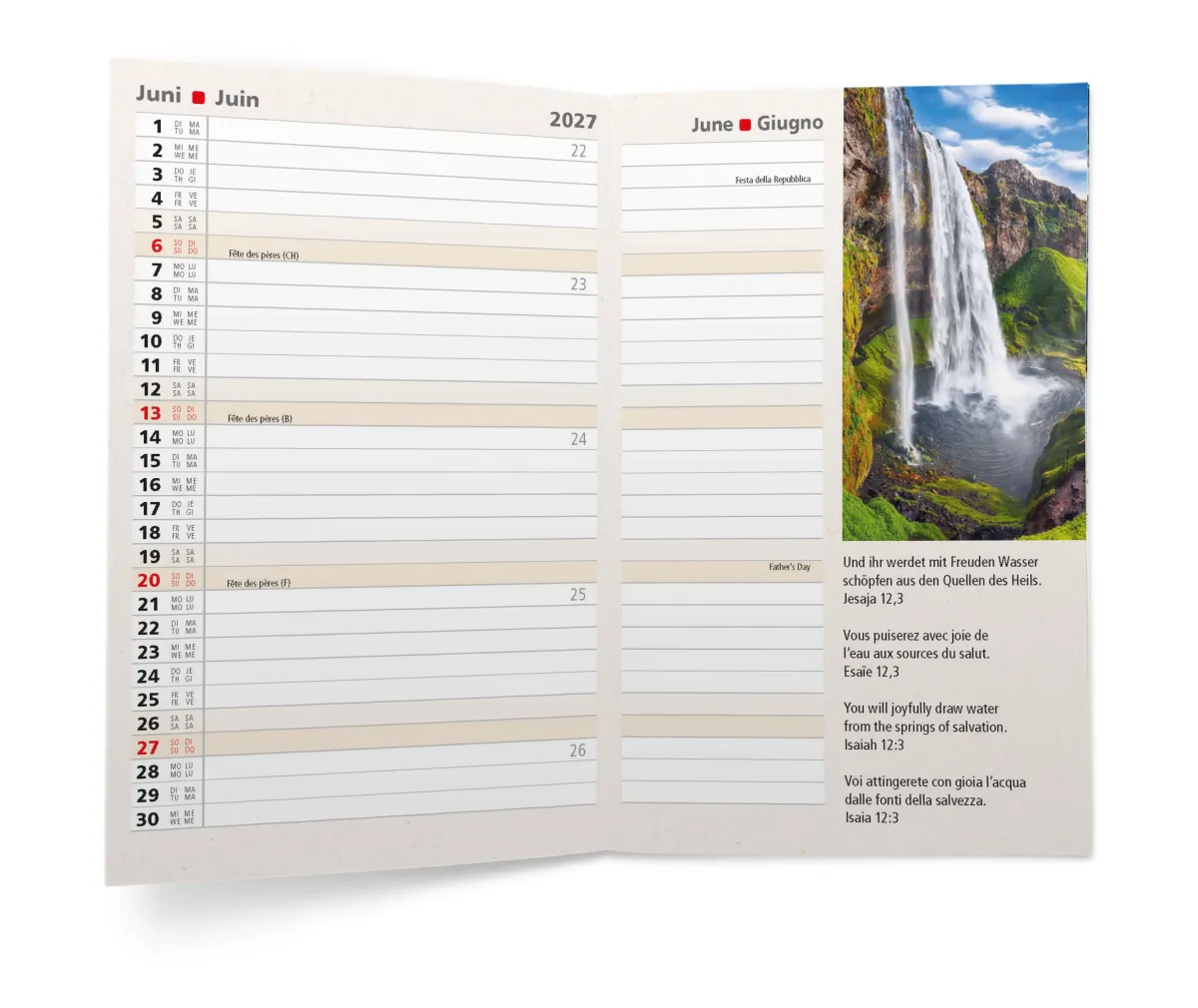 Agenda international 4 langues