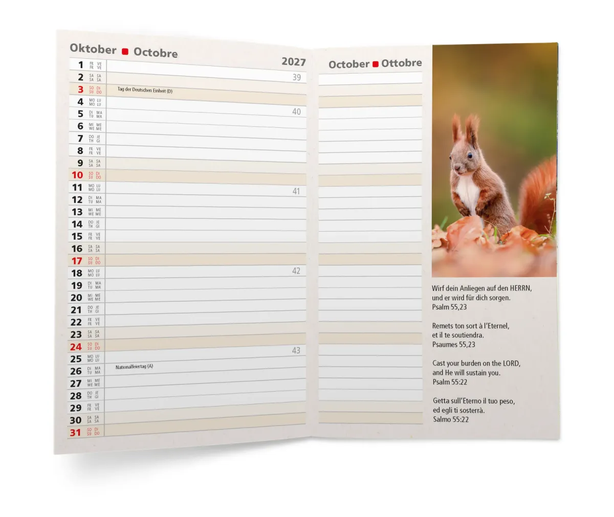 Agenda international 4 langues