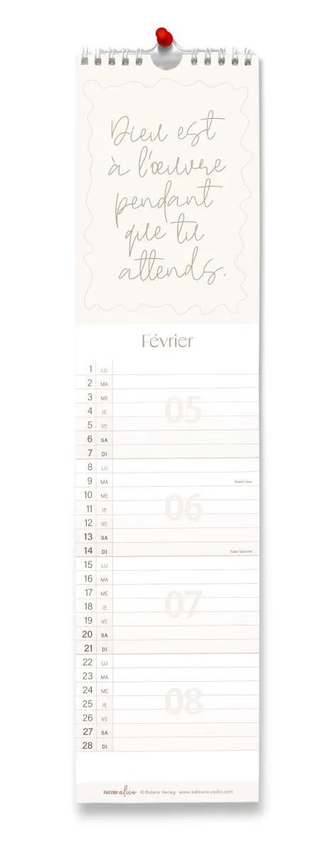 Calendrier - Une vie épanouie
