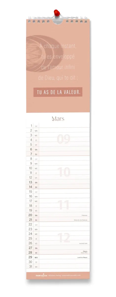 Calendrier - Une vie épanouie