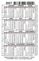 Calendrier carte - oiseau