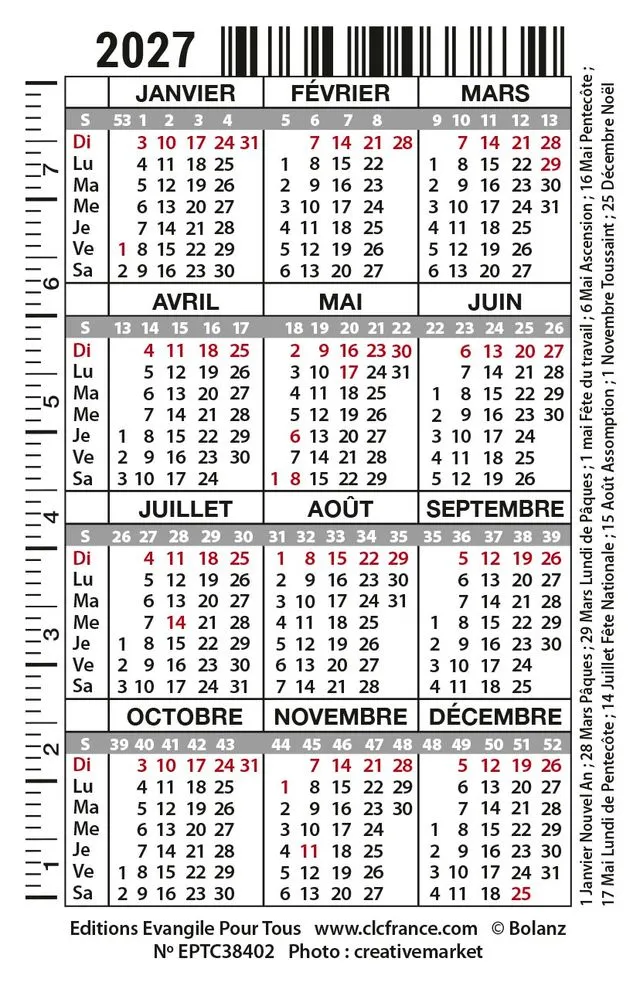 Calendrier carte - mer