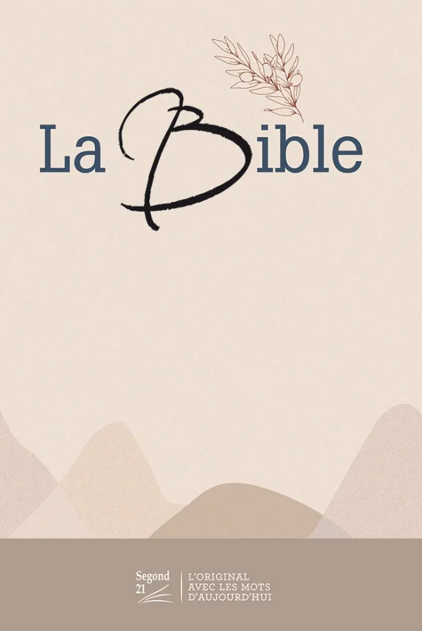 Bible SG21 gros caractères rigide toile matelassée beige