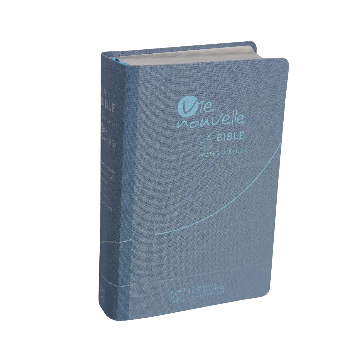 Bible SG21 Vie Nouvelle souple toile bleu argent
