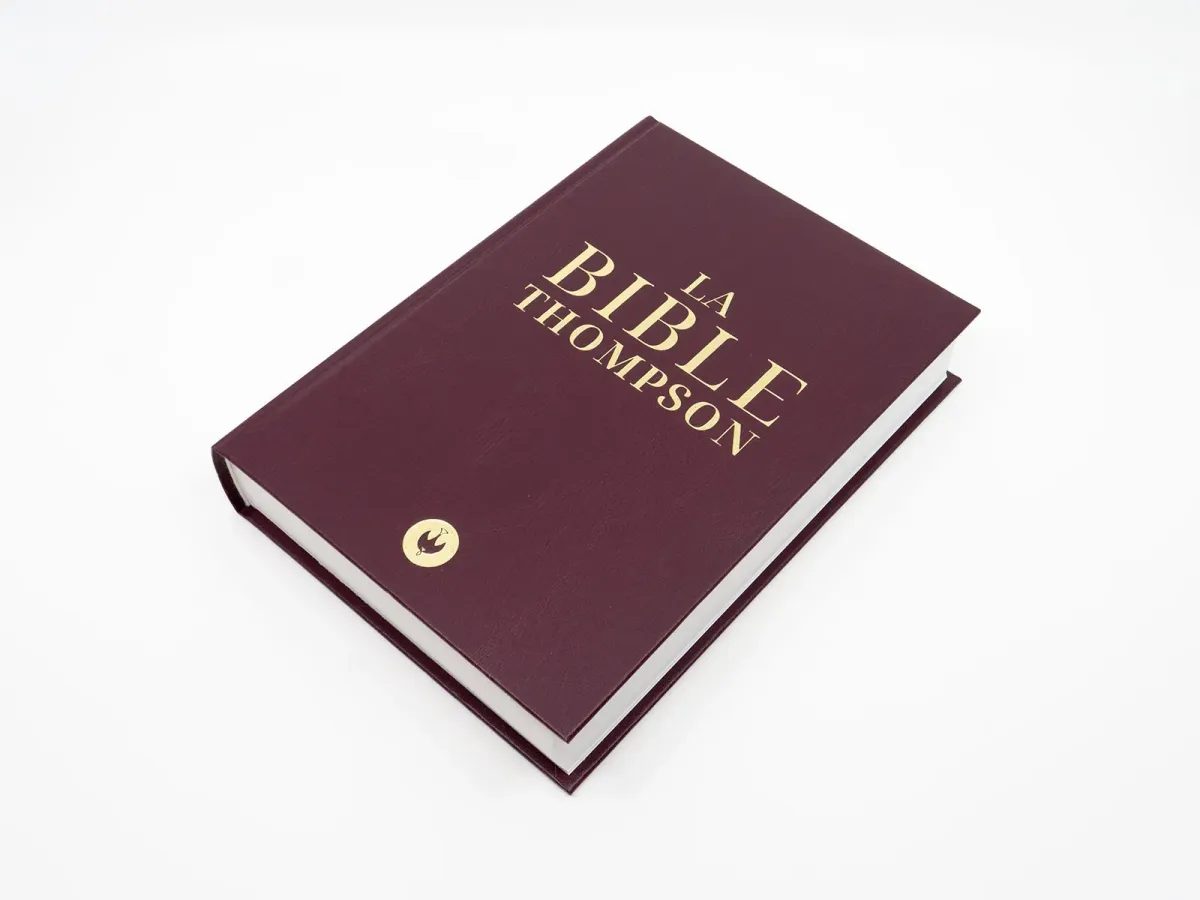 Bible Colombe Thompson rigide grenat