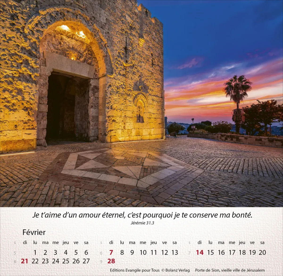 Calendrier - Israël Shalom (petit format)