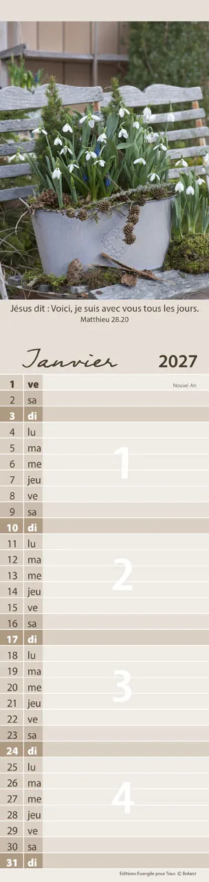 Calendrier - Pour Nous - Fleurs