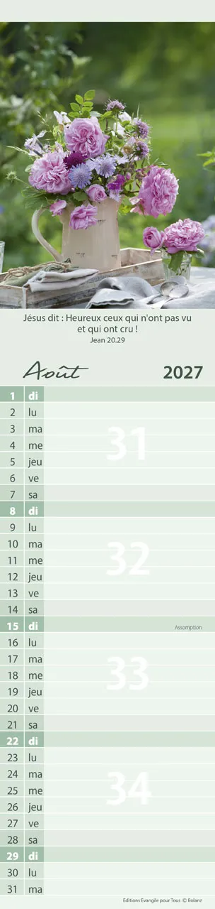 Calendrier - Pour Nous - Fleurs
